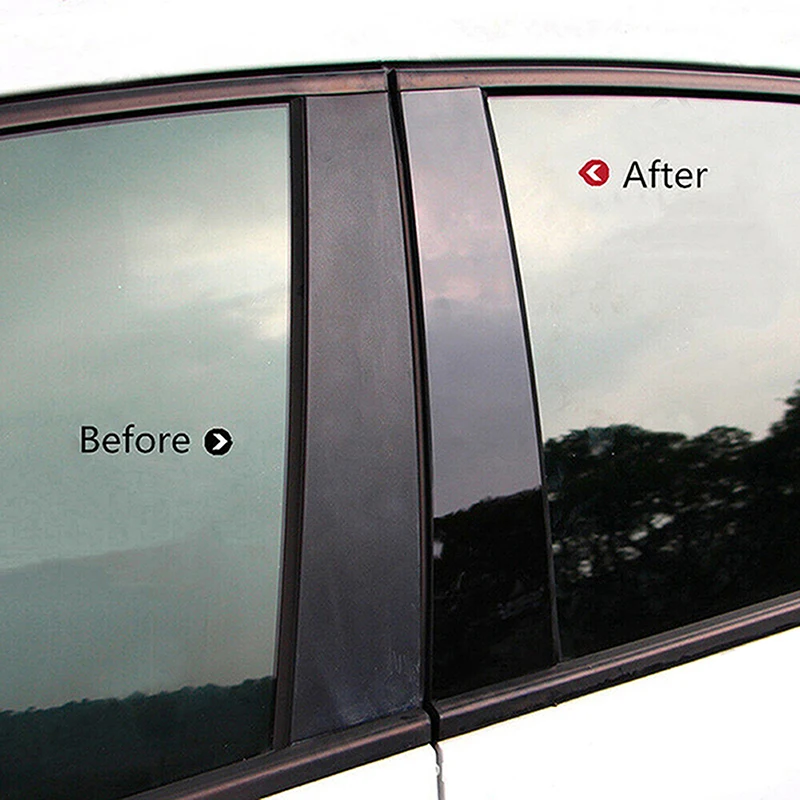 Set of Window Pillar Posts Door Trim Stickers Covers Decoration Fit for Lexus ES 250 260 300h 200 350 2019 2020 2021 2022