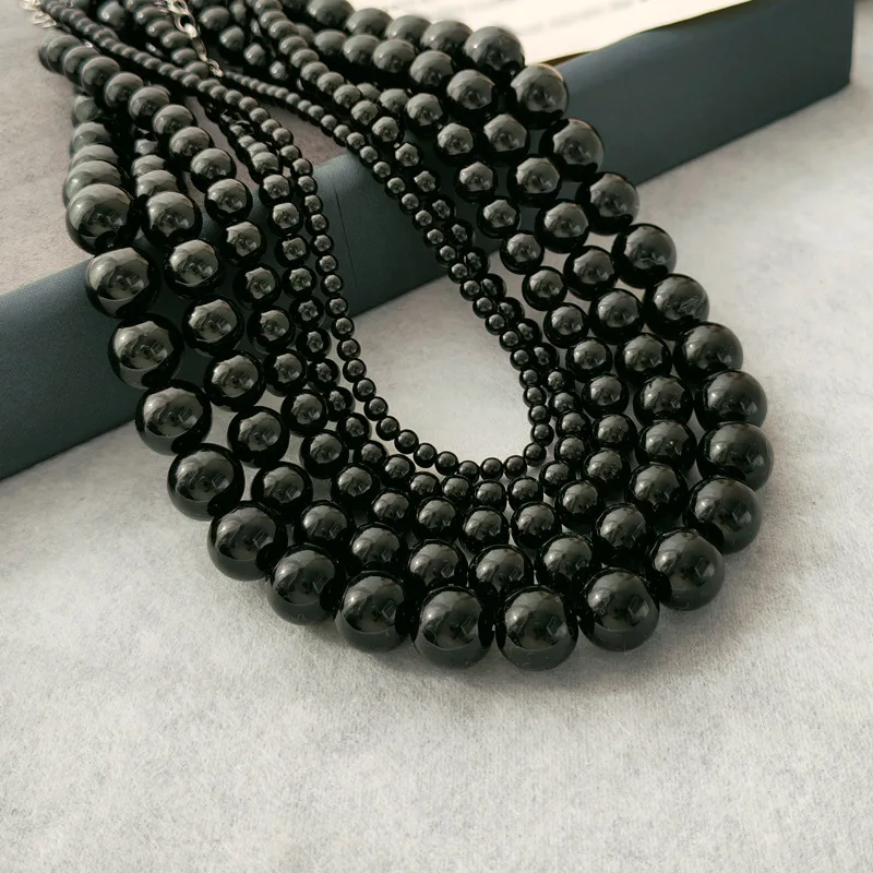 MiHan Fashion Jewelry Vintage Luxury Temperament Black Color Simulated Pearl Necklace For Women 2023 Trend New Wholesale