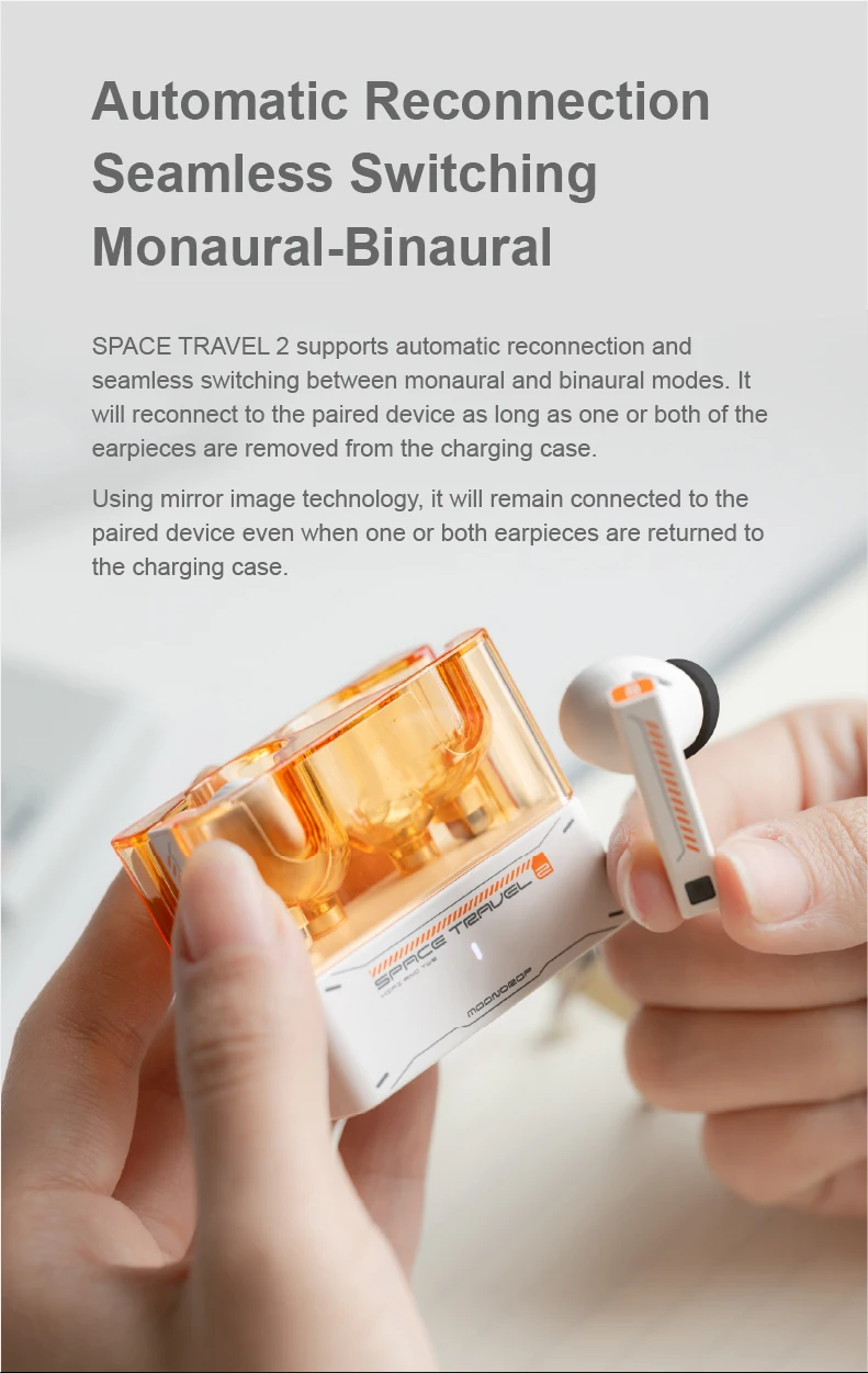 MOONDROP Space Travel 2 HiFi Noise-Cancelling TWS kabelloser Kopfhörer Bluetooth 6.0 ANC Low-Latency-Game-Modus SBC/AAC – Detail 15