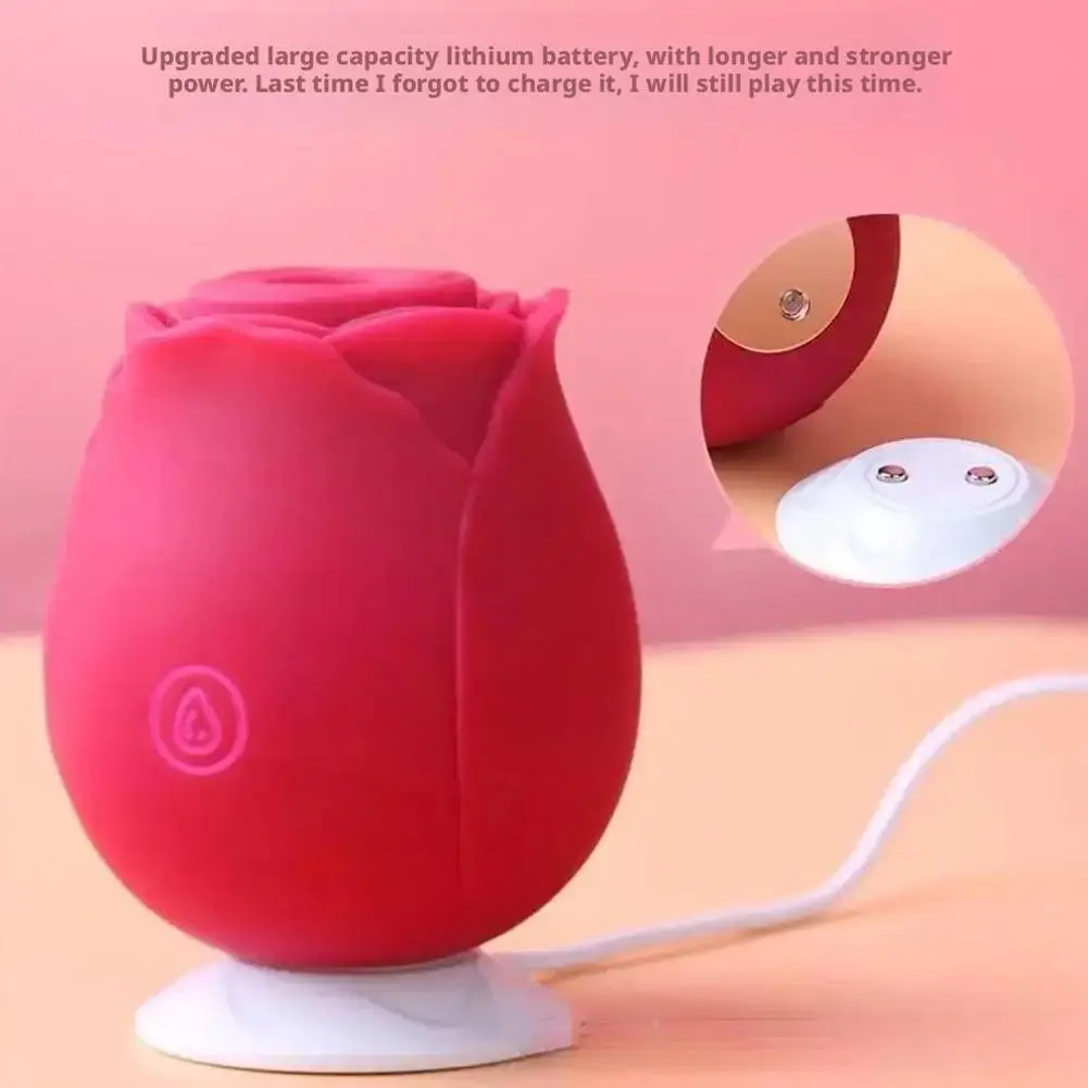 Powerful Sucking Rose Vibrator Toy for Women Vacuum Stimulator Oral Nipple Clit Sucker Female Sex Toys Goods for Female Adults