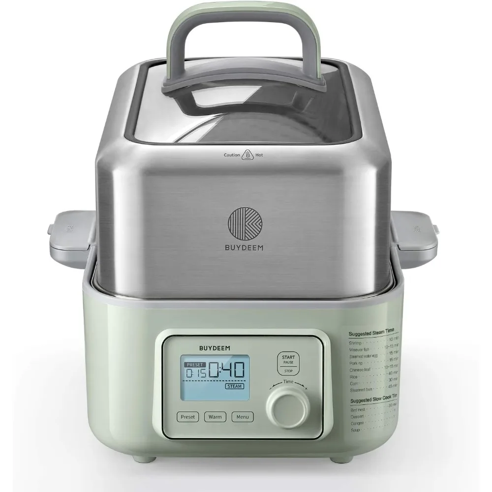 Vaporera eléctrica G553 de 5 cuartos para cocina, vaporizador de verduras de un toque, vaporizador Digital multifuncional