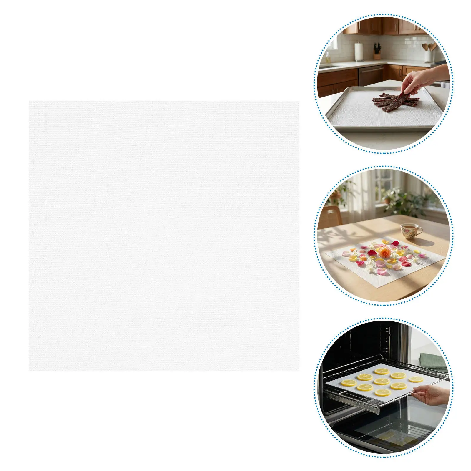 6Pcs Silicone Dehydrator Liners Reusable Non-Stick for Fruit Jerky Herbs Tea Drying Dehydrator Sheets Small Large