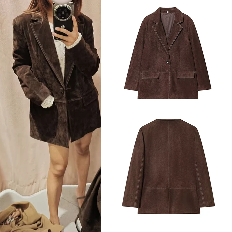 

Новые женские осенние куртки 2025 года, модные тонкие элегантные офисные пиджаки с v-образным вырезом, пальто, шикарные осенние теплые женские куртки, уличные