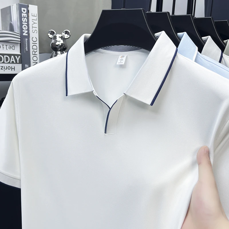 Herren Kurzarm Poloshirts Klassische Passform Lässige T-Shirts mit Kragen Weiche Bequeme Modische Oberteile für Männer Geeignet für Golf und Business – Detail 11