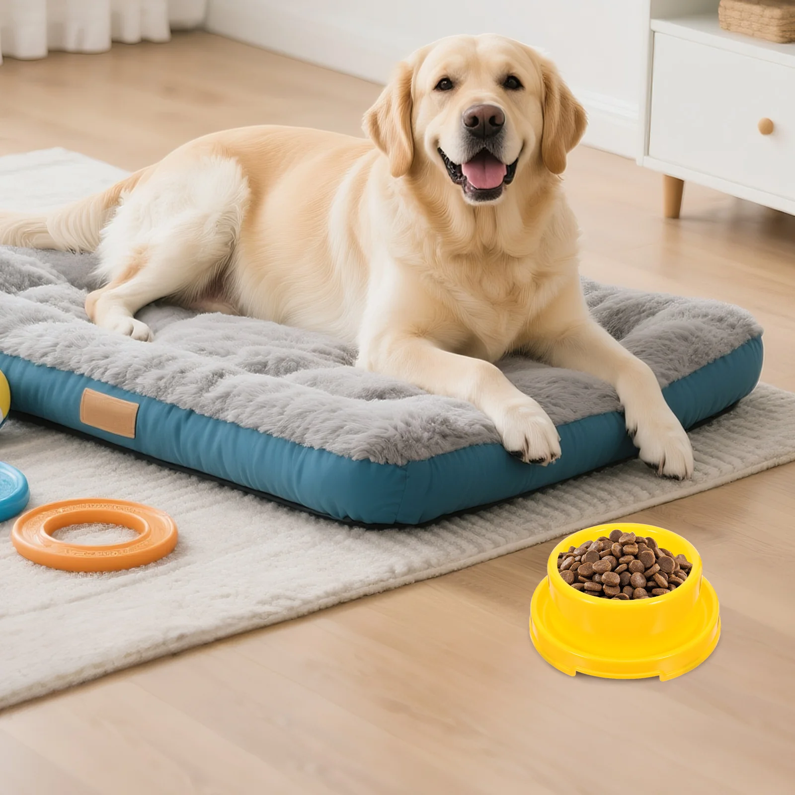 

Anti-Ant Pet Food Bowl Yellow Thick Plastic Dog Feeding Dish For Small Puppies Kittens Cats Teacup Pets High Wear