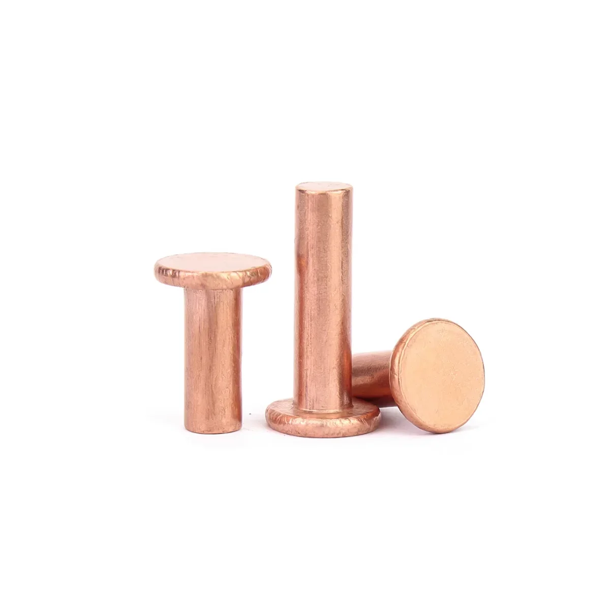 Purple Copper Striking Solid Flat Head Rivet / Flat Cap Copper Nail M2M2.5M3M4M5M6M8