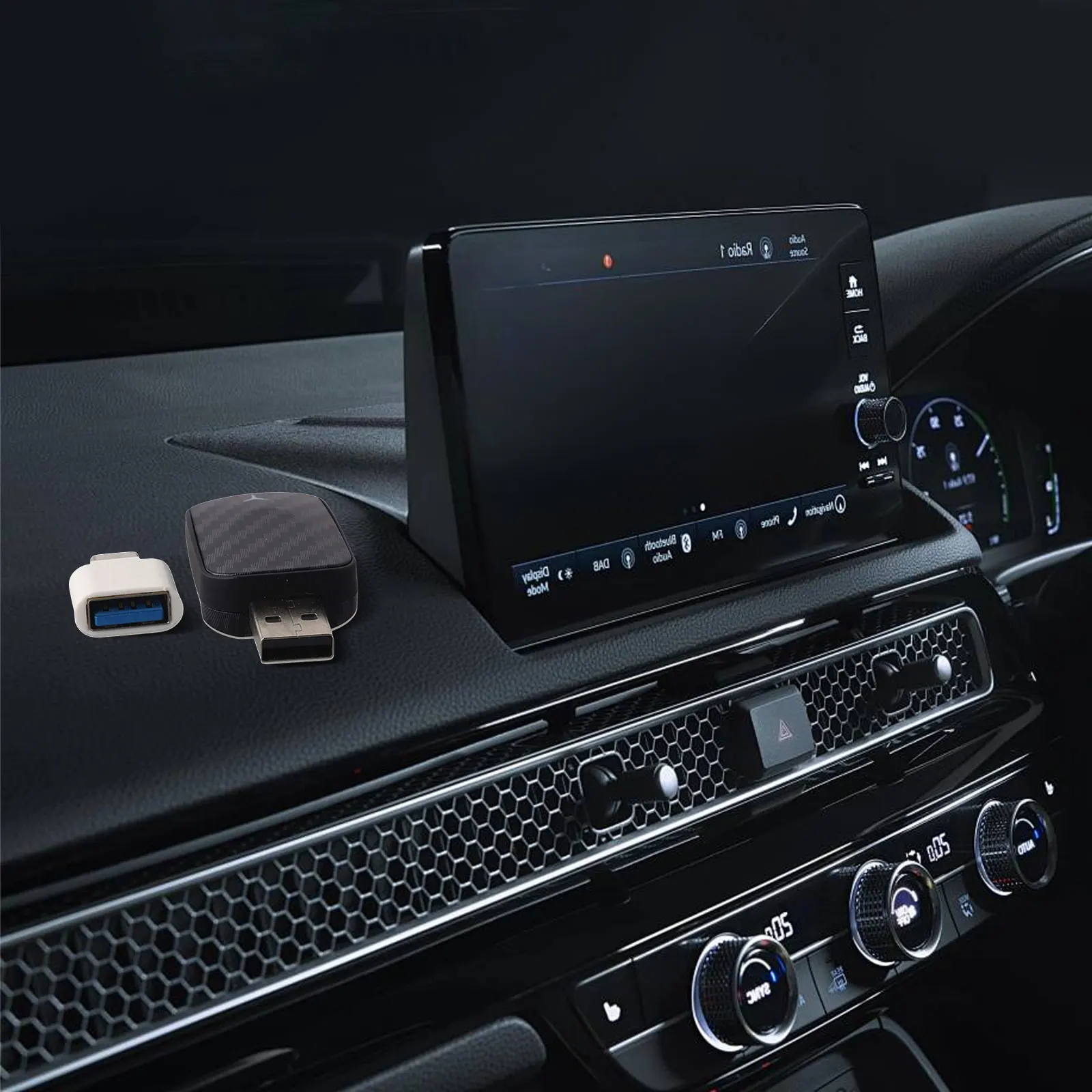 

Адаптер 2 в 1, беспроводной адаптер, USB-интерфейс, износостойкий дизайн для Android, автомобильные развлечения для Android Auto