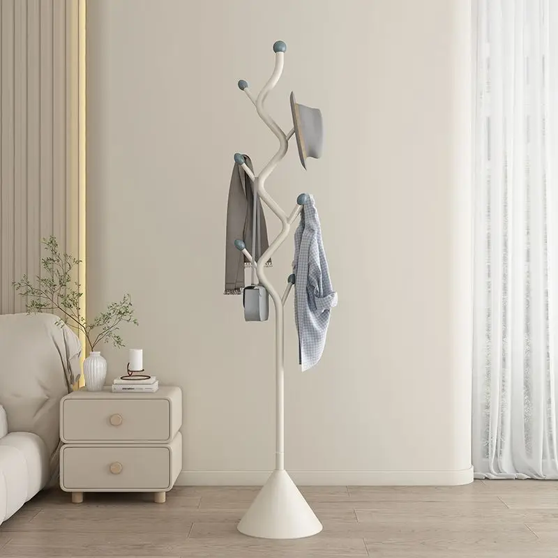 

Cream style household Coat rack bedroom foyer vertical hanging bag rack light luxury hanging clothes drying rack furniture