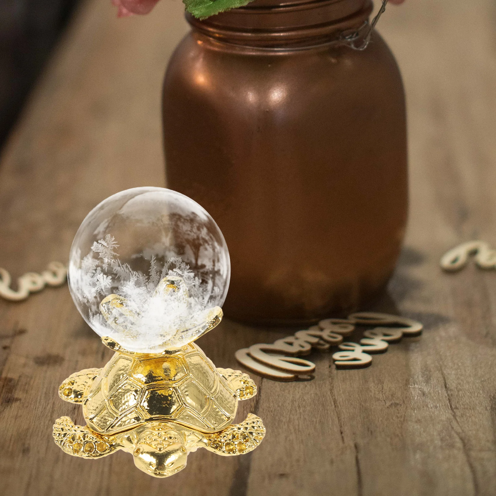 

Crystal Ball Display Rack Sturdy Metal Base Desktop Decorative Stand Tortoise Shaped Alloy Pedestal For Home Decoration Craft