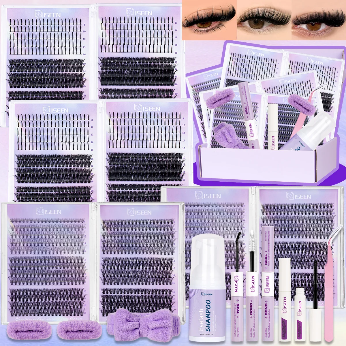 Lashes Clusters Mixed Styles Volume Wispy Individual Lashes 