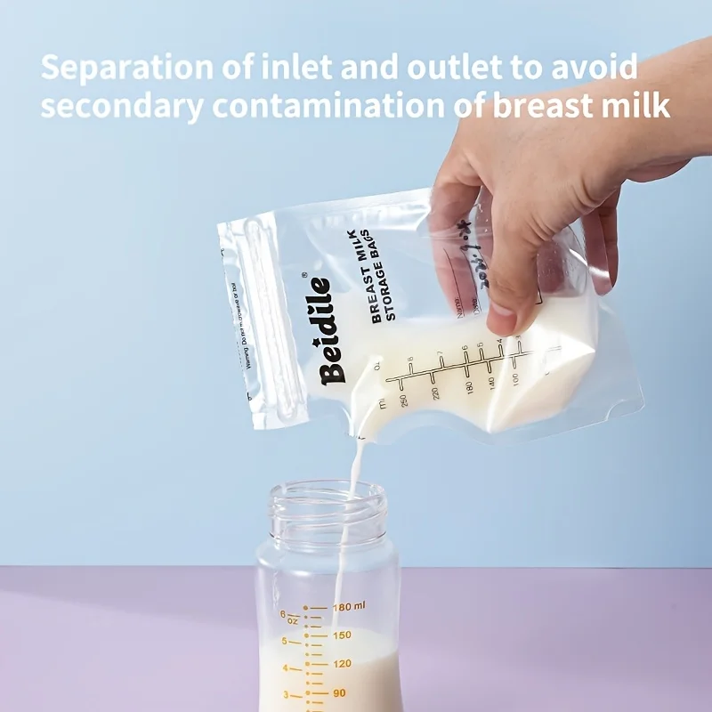 30 Stück Muttermilch-Aufbewahrungsbeutel, Einweg-Muttermilchbeutel, Aufbewahrungsbehälter für Muttermilch-Gefrierschränke mit großer Kapazität
