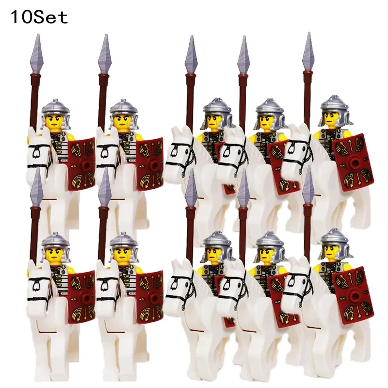 10 Sets Medieval Knights Dark Sauron Battle Figures Rohan Warrior With Horse Sword Building Blocks Kids Educational Toys Gifts - view 2