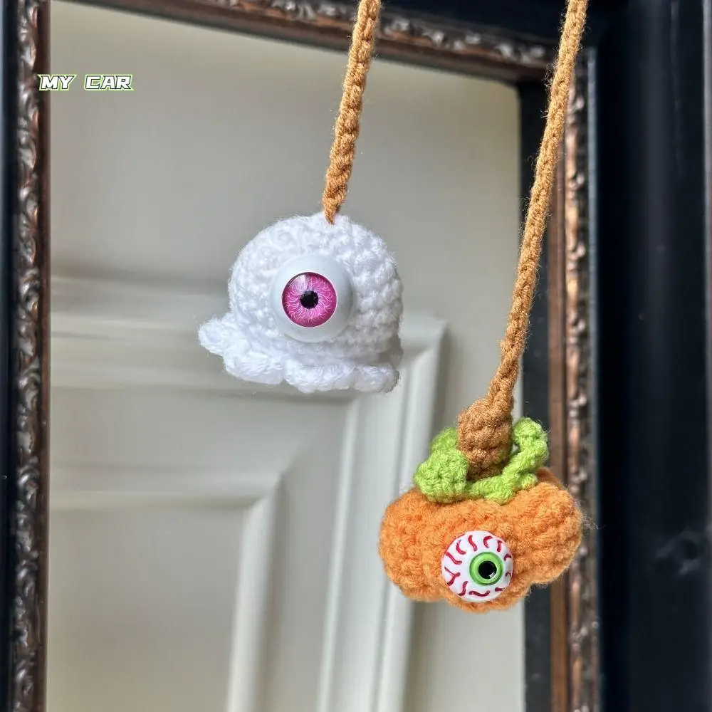 

Creative Halloween Ghost Pendant Ghost Shape Handmade Crochet Halloween Decorations Hand Knitted Cute Scary Decorations ornament