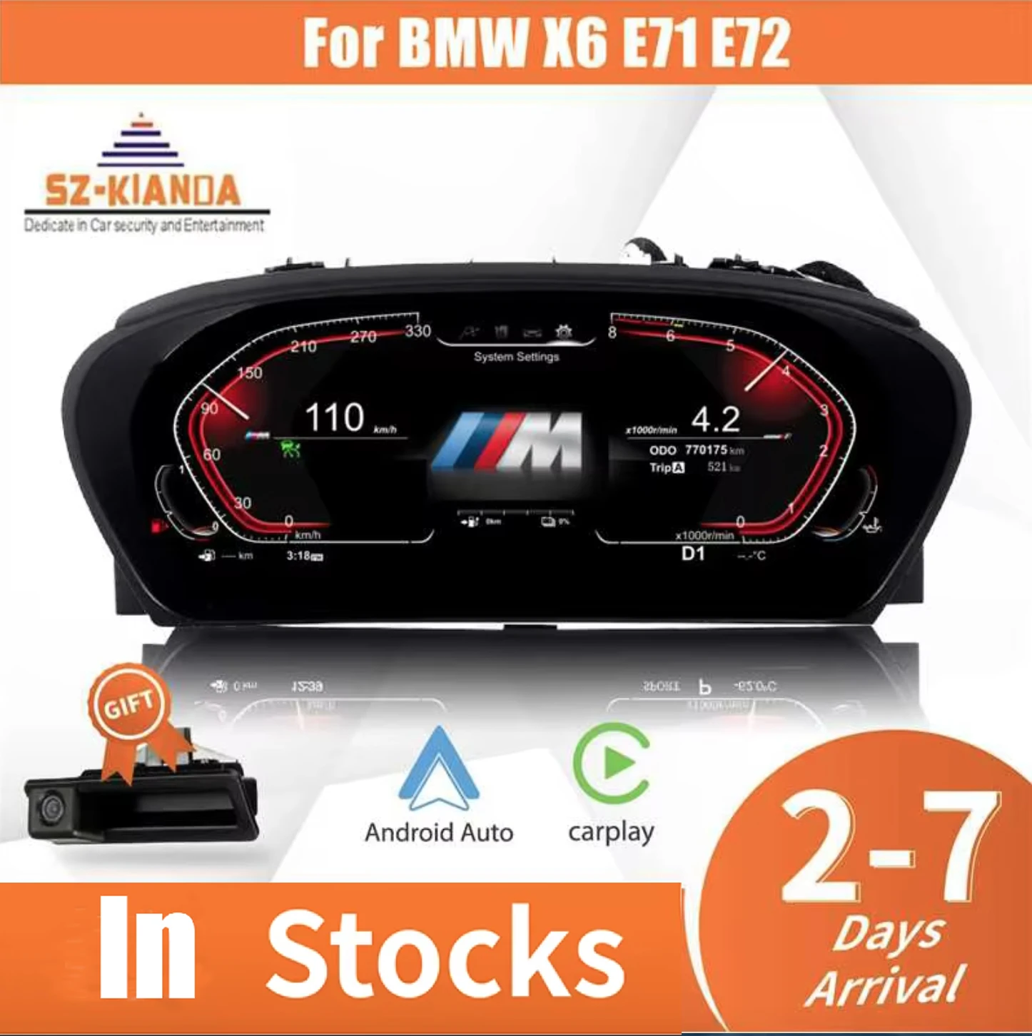 2025 Latest Original Digital LCD Instrument Panel for BMW X6 E71 Cluster Speedometer dashboard Cockpit speedometer HUD Display