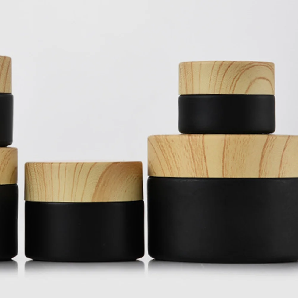 4개 소형 유리 용기 크림 병 휴대용 여행용 내구성 리필 가능 화장품 50g 유리 병 크림 병