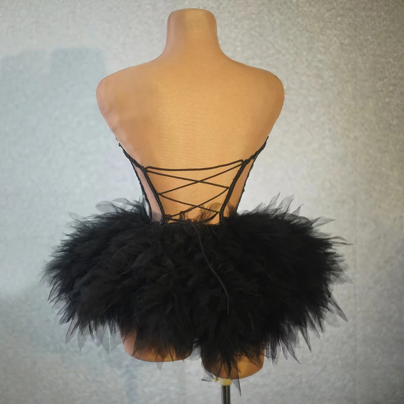 Sexy Sequins Backless Strapping Party Dress Women Evening Dresses Gogo Costumes Dj Ds Festival Clubwear Drag Queen Outfit XS8071
