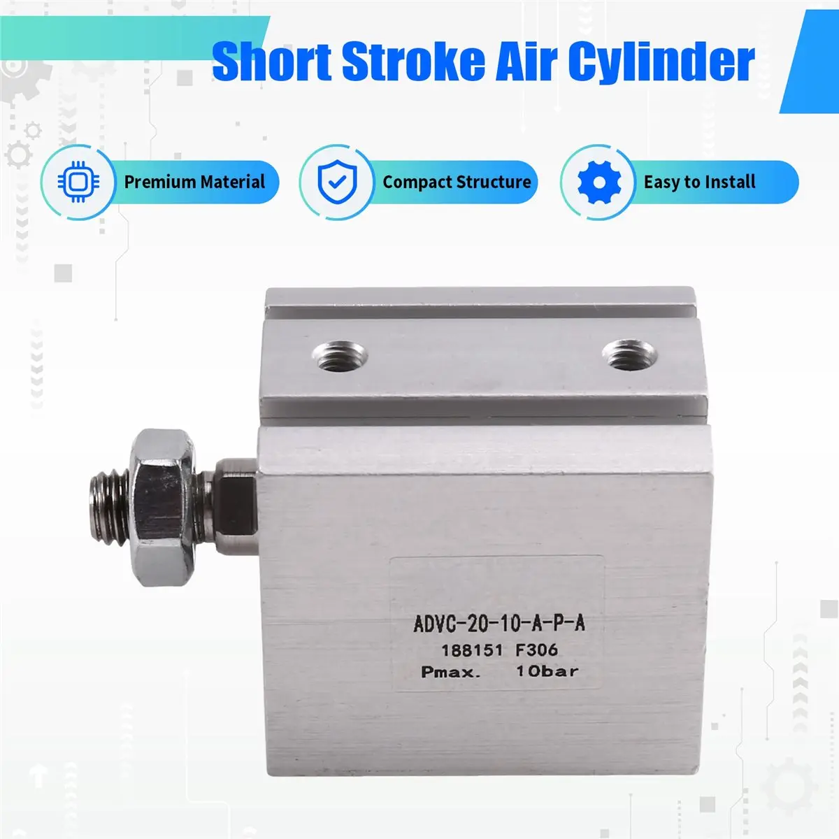 ADVC-20-10-A-P-A Compact Pneumatic Cylinder Short Stroke Air Cylinder for Automation Equipment Parts