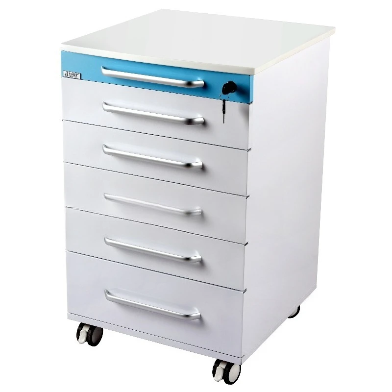 Automatic Push-Pull Five-Drawer Mobile Medical Dental Furniture Cabinet Clinic Cabinet Hospital Cabinet Wheeled Locker