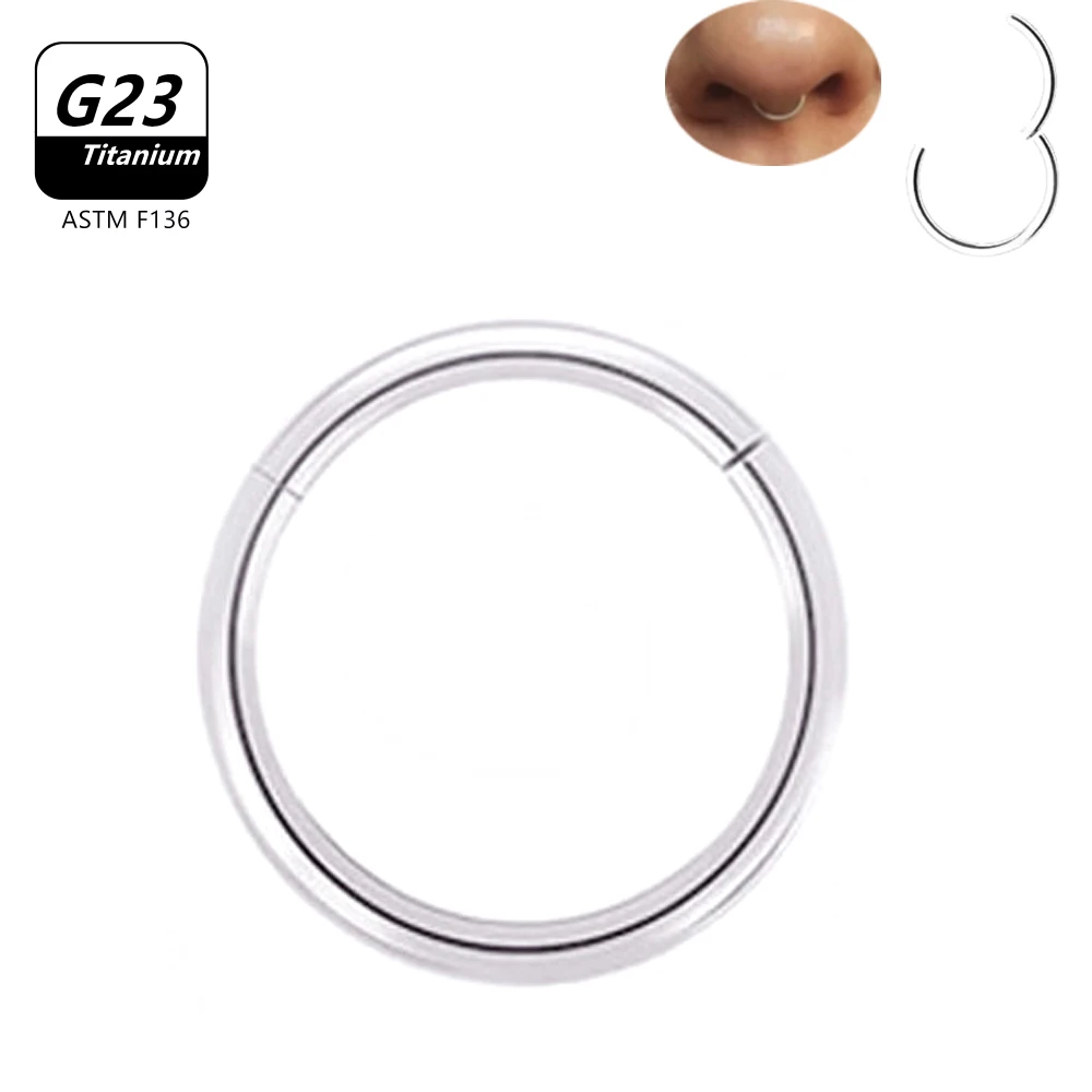 1/10Pcs G23 Titanium Women Men Cartilage Piercing Jewelry Nose Rings Body Clips Hoop Segment Lip Ear Ring Clicker Earring Helix