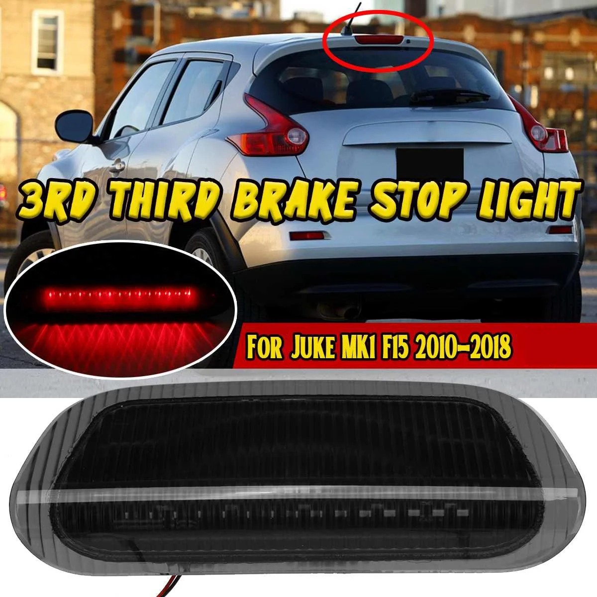 26590-1KA0B LED High Mount Rear Third Roof Hatch Brake Light Black Stop Signal Lamp for Juke MK1 F15