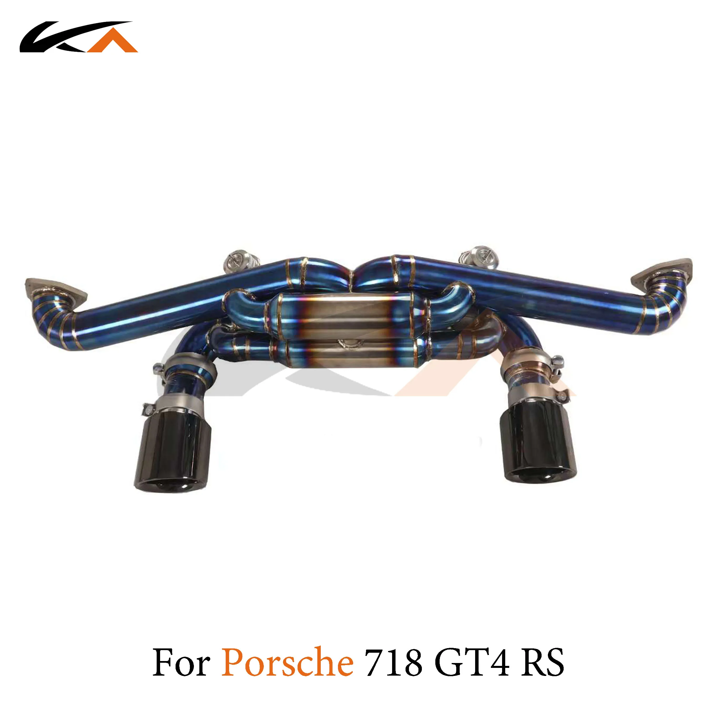 KA Tuning exhaust system parts titanium alloy catback for Porsche 718 GT4 RS 4.0 rear section performance muffler valve