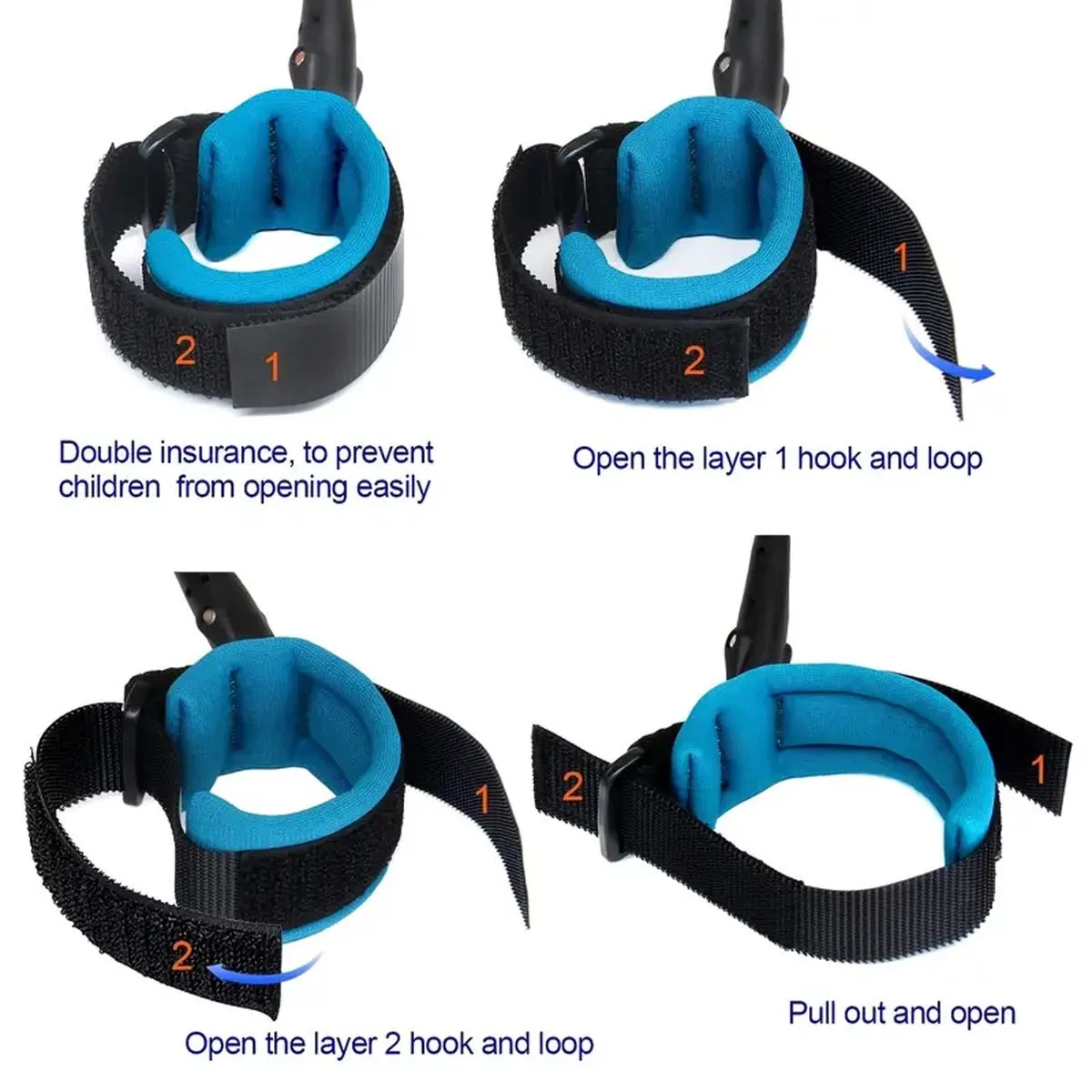 Anti Lost Wrist Link For Toddlers Babies & Kids, 4.92ft Safety Wrist Link - Reflective Child Walking Harness Rope Leash For Boy