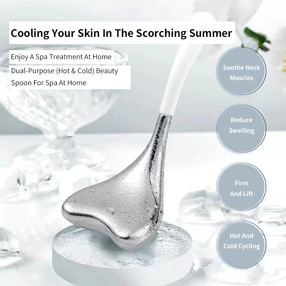 Cooling Spa Ice Globes Roller Stainless Steel Gua Sha Cryo Sticks Masażer do twarzy i oczu Narzędzia do pielęgnacji skóry twarzy Prezenty dla kobiet
