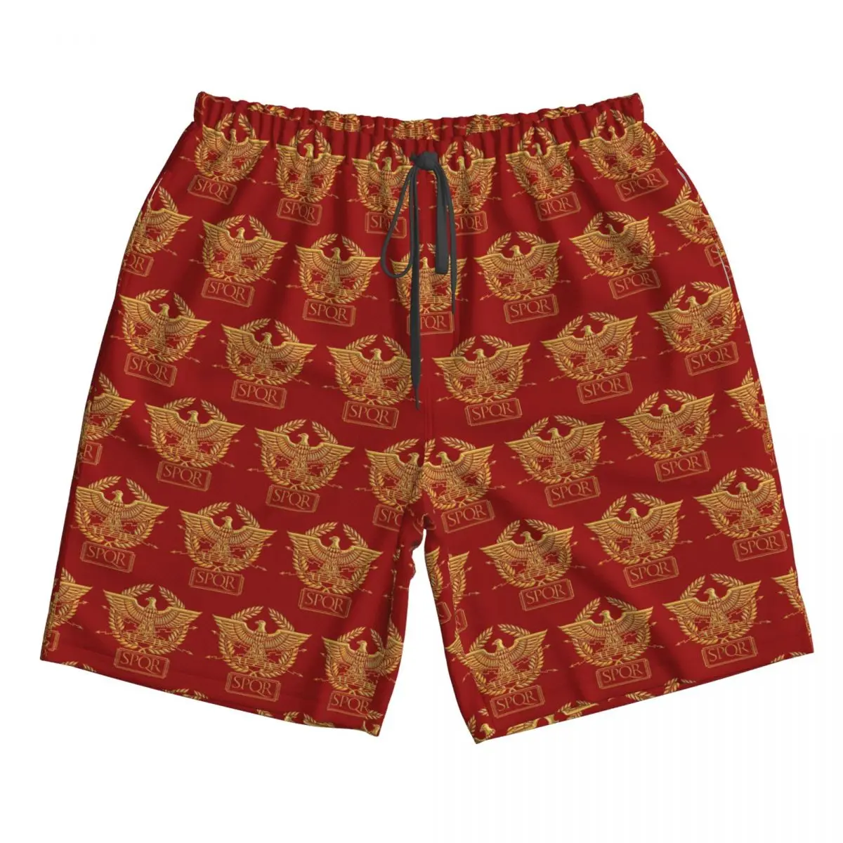 

Gold Roman Aquila Eagle SPQR Trunks Beach Board Shorts Casual Quick Dry Swimming Summer Men Pants