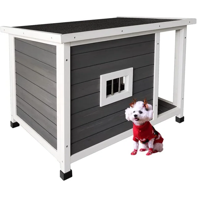 

with Balcony, and Thicken Panel, Waterproof Roof, Small Dog House