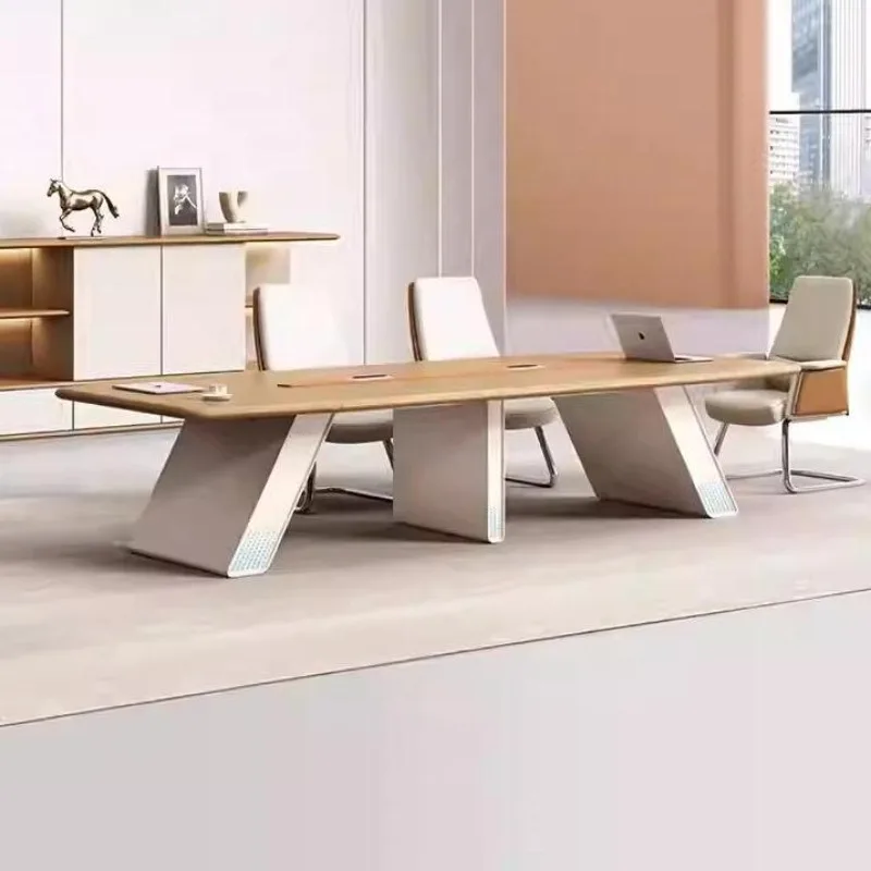 

Conference table and chair combination: modern simple, light luxury, high-end negotiation table, rectangular conference room, st