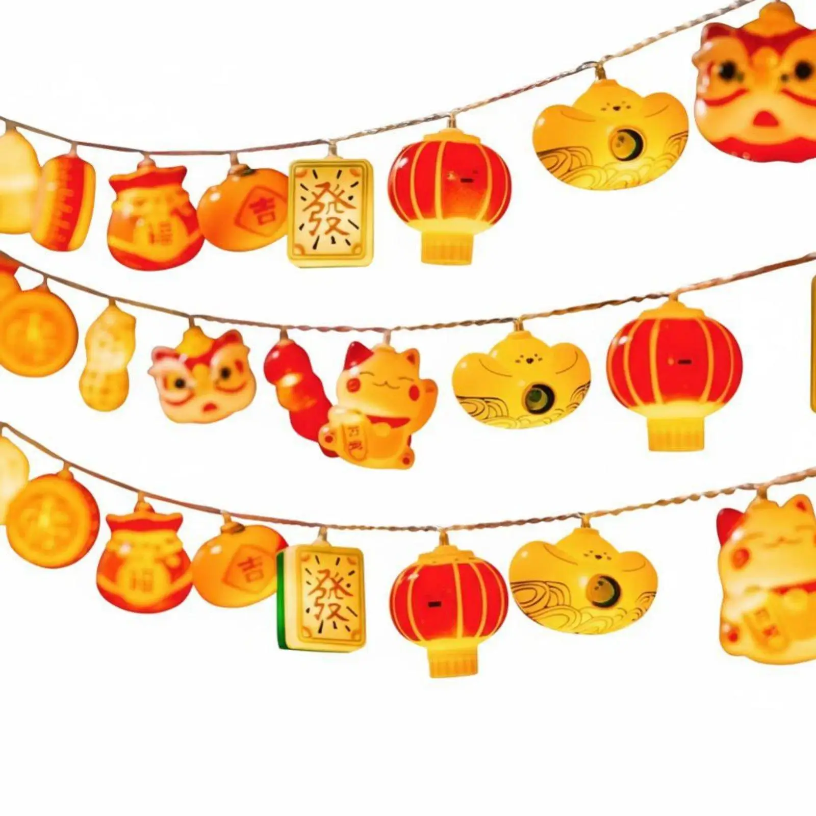 Festival Light String Auspicious Fu Character Neon Lights Decoration for Chinese New Year Festive Scene