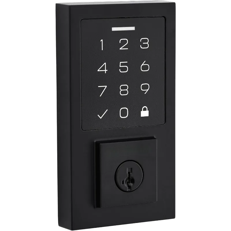 SmartCode 270 Keyless Electronic Contemporary Touchpad Deadbolt, Auto Door Lock, SmartKey Re-Key Security, Matte Black