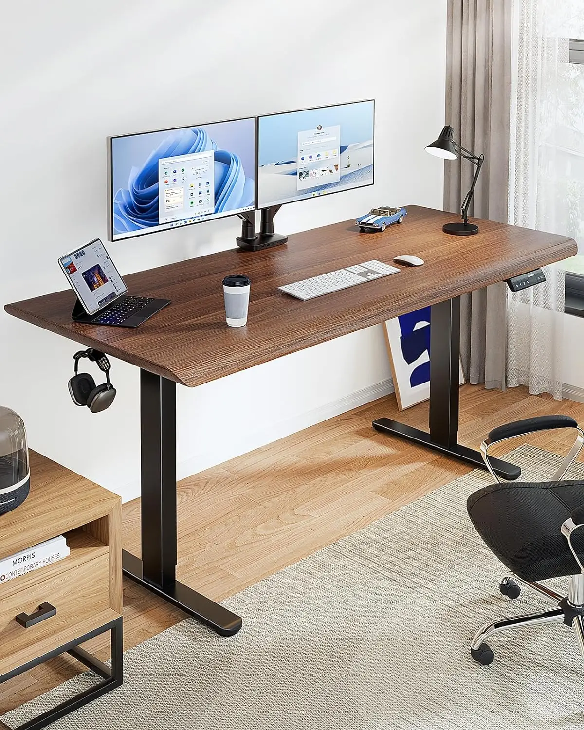 265 lbs Dual Motor Electric Standing Desk Frame, Thick T-Shaped Desk Legs Made of Automotive-Grade Steel,  Frame Only