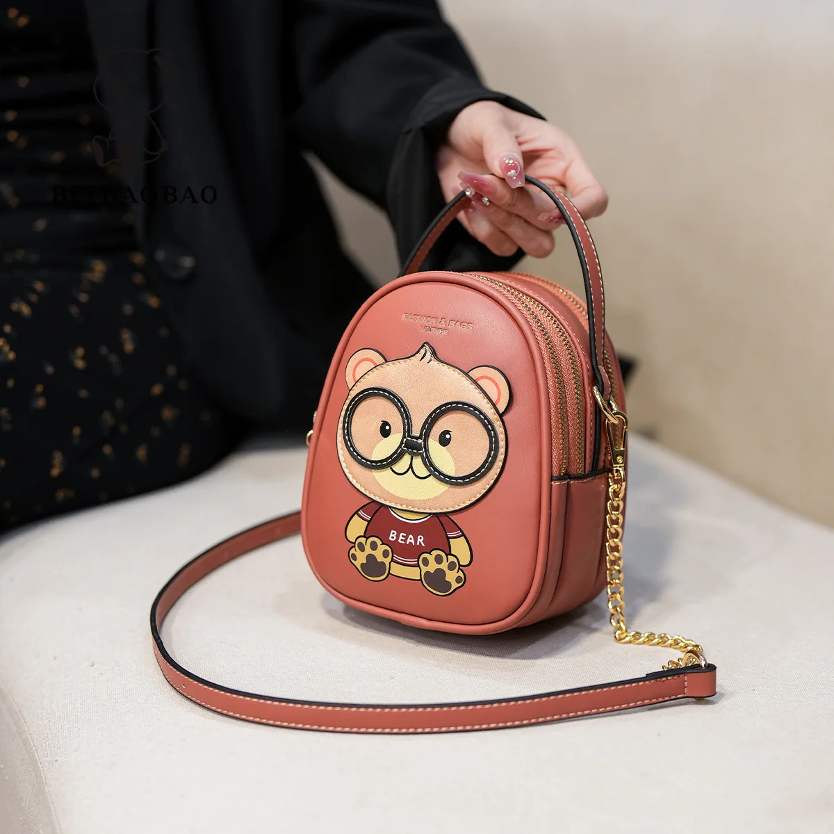 Beibaobao 2024 Fashion Casual One Shoulder Crossbody Bag Commuter Versatile Women\'s Bag Mobile Bag Fashionable Small Bag