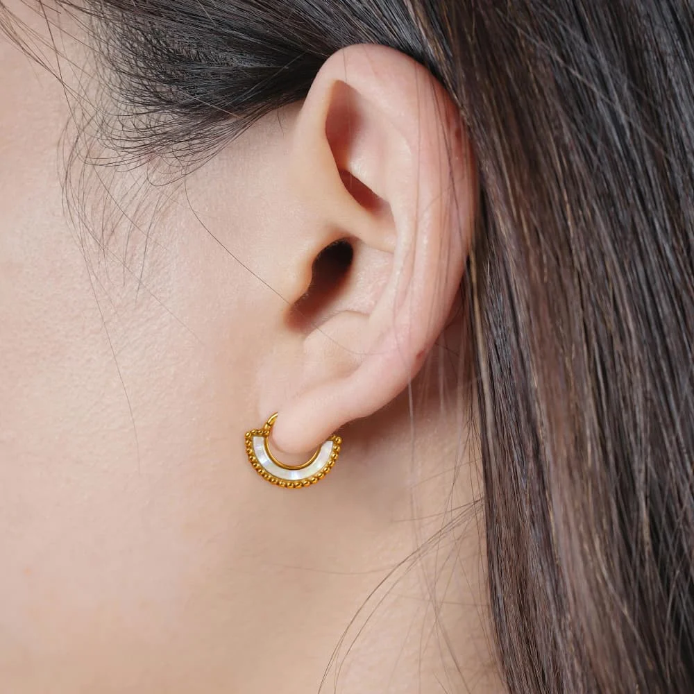 Casvort 1 Stück Edelstahl Nasenring 16G 8mm Klappbarer Segment-Clicker Hoop mit Perlenrand Septum Piercing Körperschmuck – Detail 5