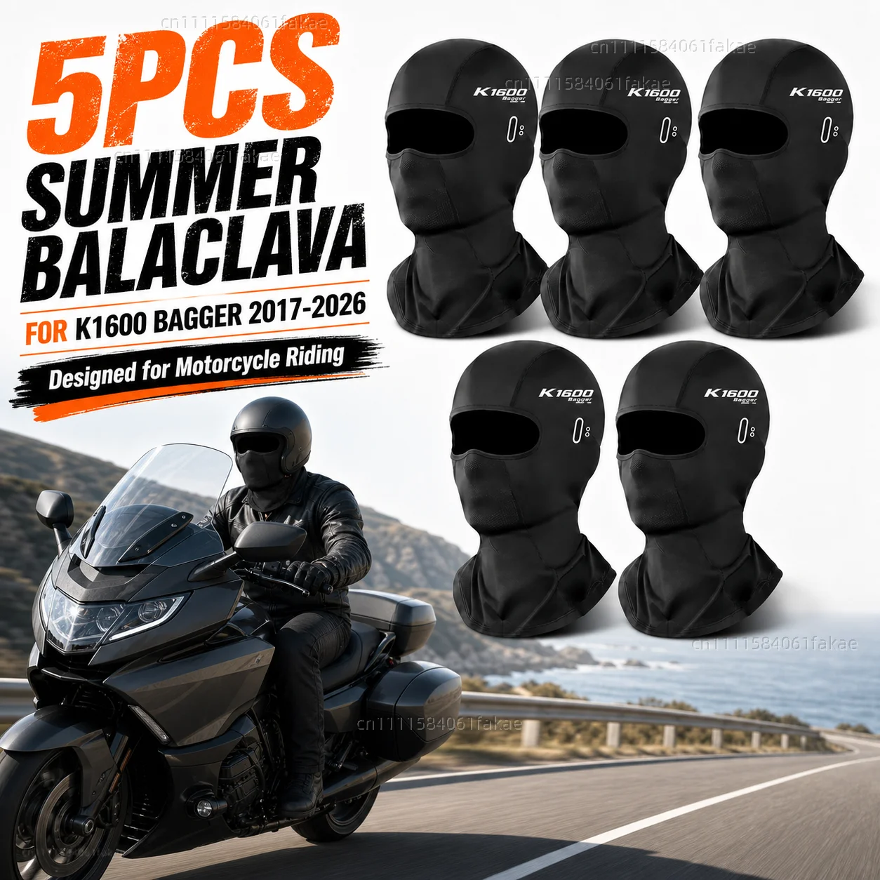 

5PCS Motorcycle Balaclava Summer UV Protection Glasses Face Breathable Hole FOR BMW K1600Bagger 2017-2026 Riding Gear Protection