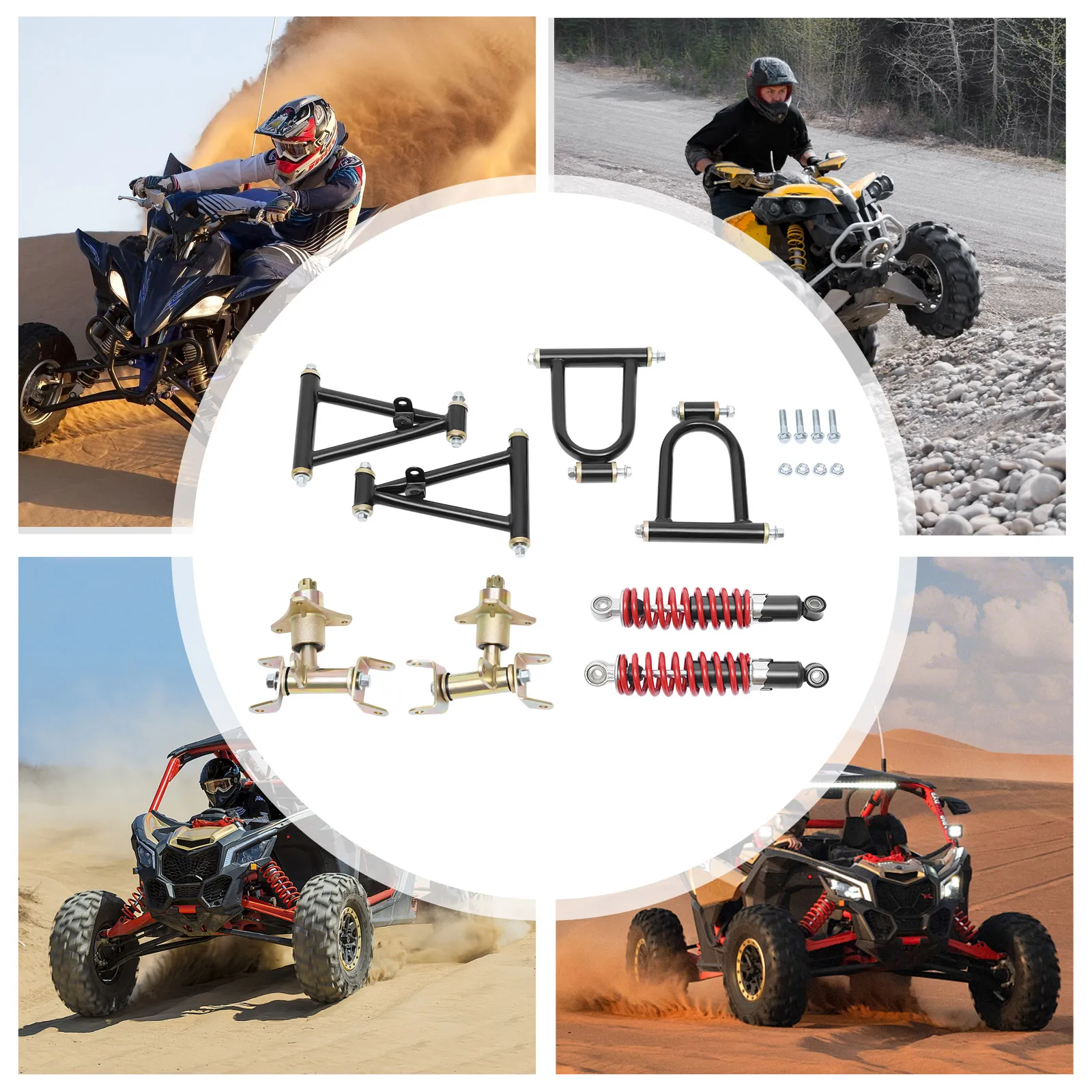 ذراع التأرجح للتعليق الأمامي من Go Kart Buggy، مجموعة ذراع التعليق Go Kart، طقم ذراع التأرجح الأمامي 220 مم