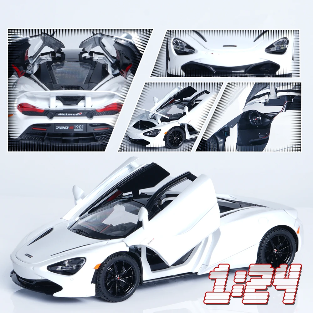 Giocattolo modello di auto da corsa pressofuso in lega in miniatura 1:24 con suono e luce, azione pull-back realistica, porte che possono essere aperte, ornamento per ragazzi, regalo di compleanno e Natale