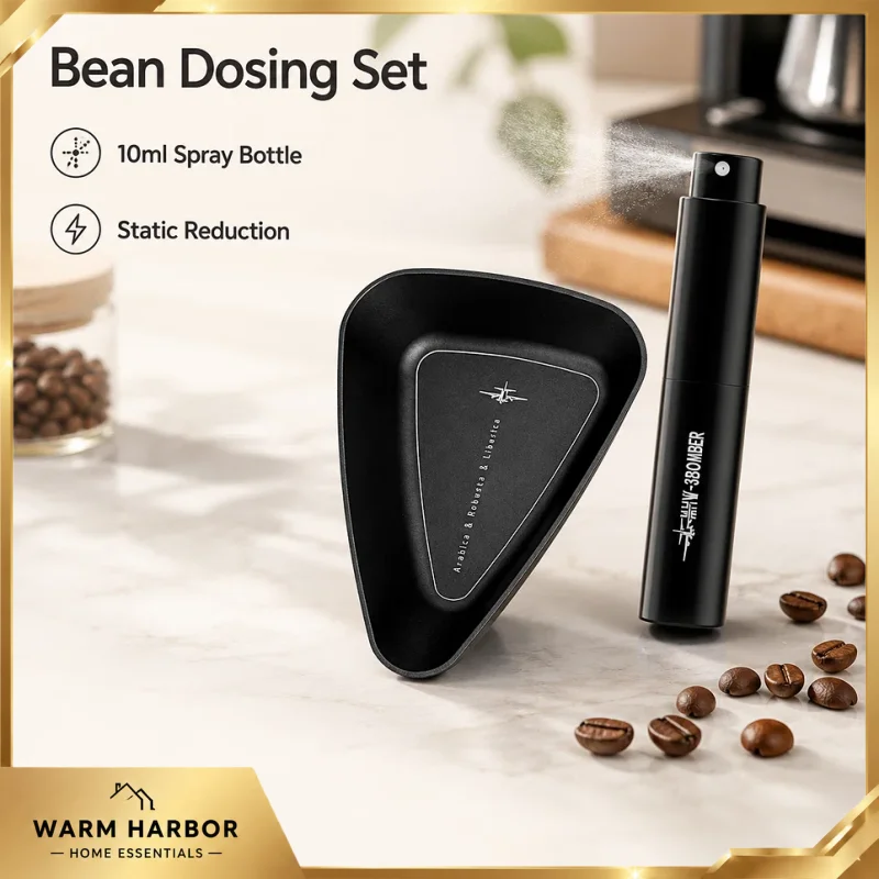 Mhw-3bomber Coffee Bean Dosing Cup Spray Bottle Set 10ml Dosing Tray Static Reduction Spritzer Kit Espresso Barista Accessories