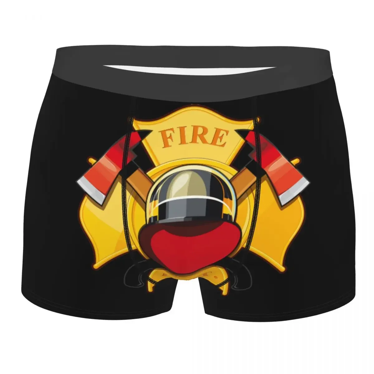 firefighter  Department Badge Mencosy Boxer Briefs Underpants Highly Breathable High Quality Birthday Gifts