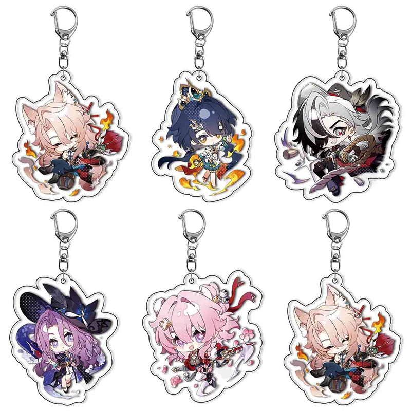 Game Honkai Star Rail Keychain JIAO QIU Yunli Boothill Jade March 7th Figure Pendant Car Key Chain Jewelry Men Gift Accessories