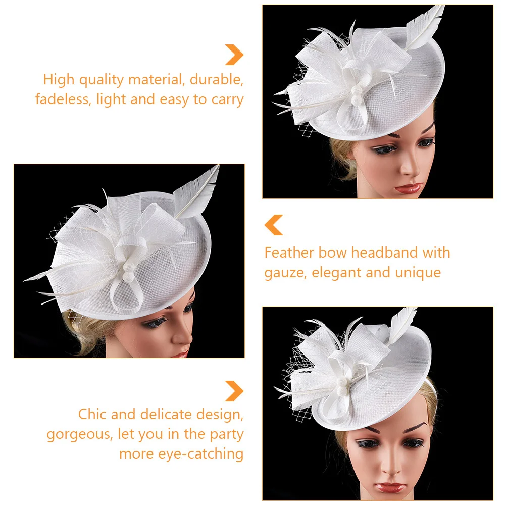 

Hair Accessories for Prom Makeup Headband Ladies Fascinator Hats Organza Flower