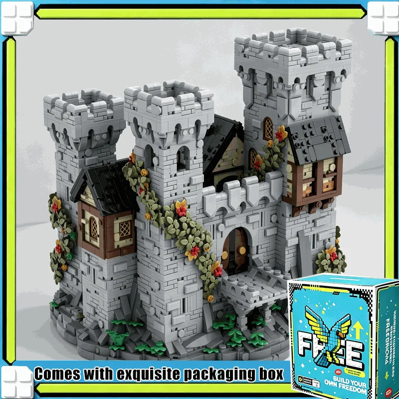 5707PCS Medieval Castle Fortress Tower Model Custom Building Blocks DIY Creative Assembly Puzzle Toy Display Collection Gift