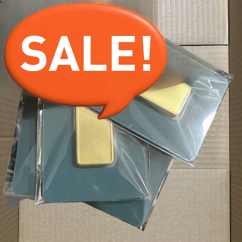 

2025 Hot sale Sealed packing golden Bar 24k Gold Plated copper Bullion Ingot Non-magnetic Unique Serial number Craft