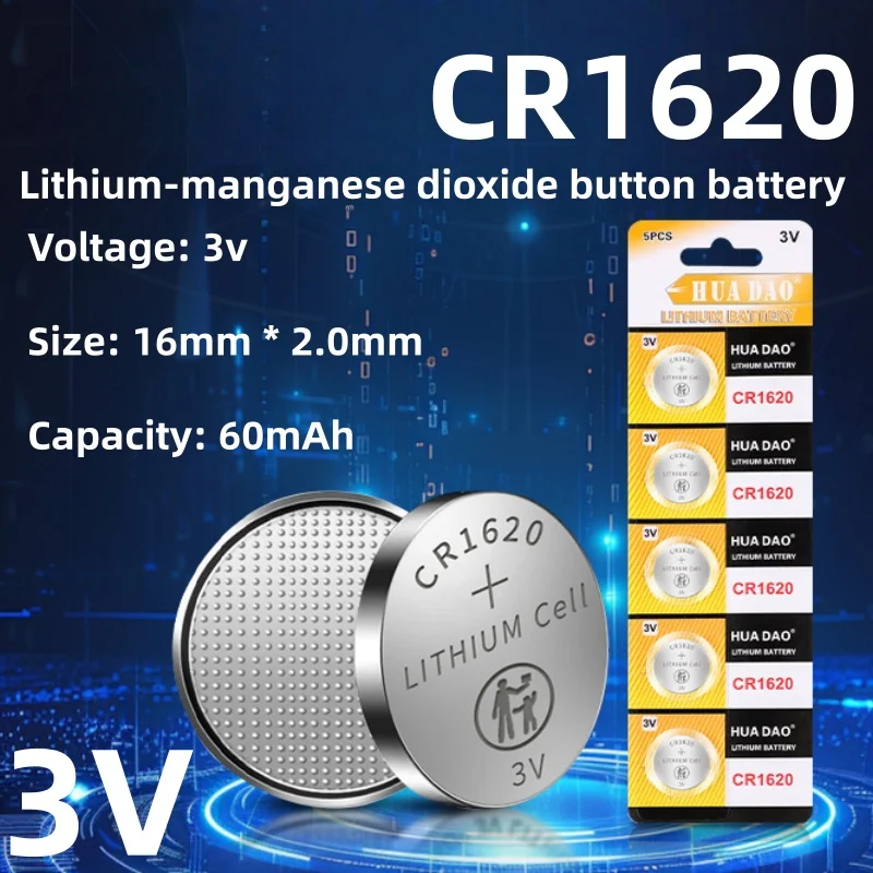 

CR1620 3V Lithium Battery Button Battery Compatible with for Watch Key Fob Calculator Car Remote Remote Control Toys