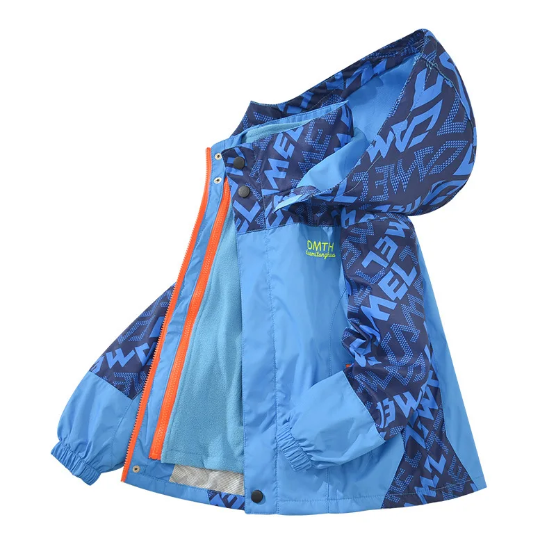 Blusão destacável para meninos, casaco infantil de primavera e outono, roupa de inverno para bebês e outono, lã e moda espessada para crianças