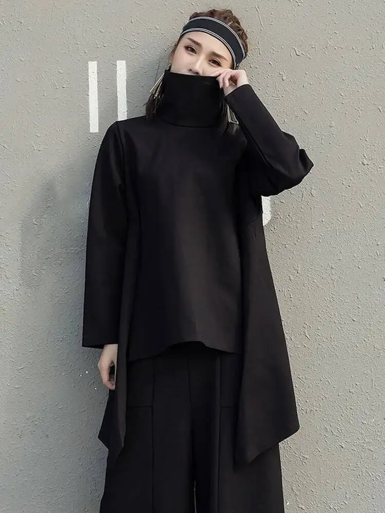 

Fit Black Irregular Loose Back Long Sweatshirt New Long Sleeve Women Big Size Fashion Spring Autumn 2026 S5WQ