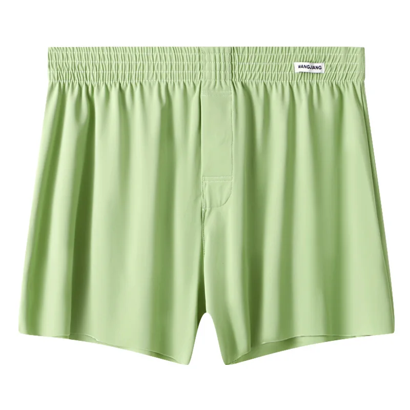 Mens Ice Silk Lounge Pants Summer Quick Dry Sleepwear Lightweight Workout Shorts Long Boxer Briefs Breathable Comfort Underpants