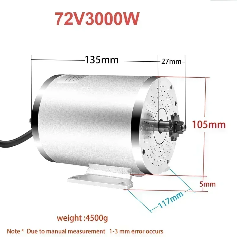 72V 3000W Motor Kit 48V 2000W 1500W Electric Brushless Motor for Electric Bike Motorcycle E-Scooter Conversion Kits