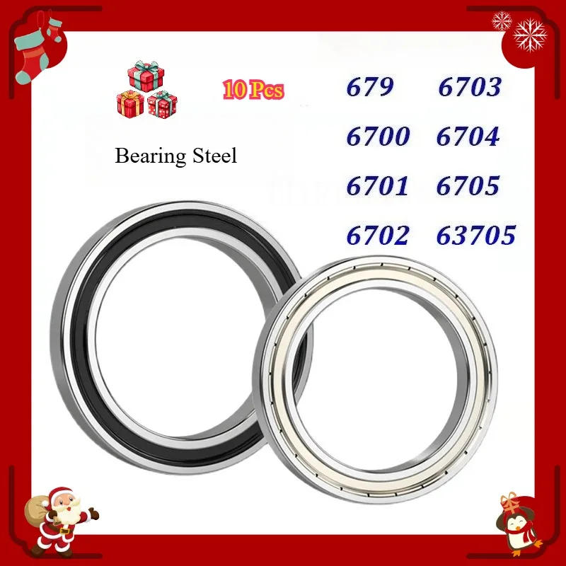 10PCS Bearing 679ZZ 6700 6701 6702 6703 6704 6705 6705 Miniature Rubber seal Deep Groove Ball Bearing